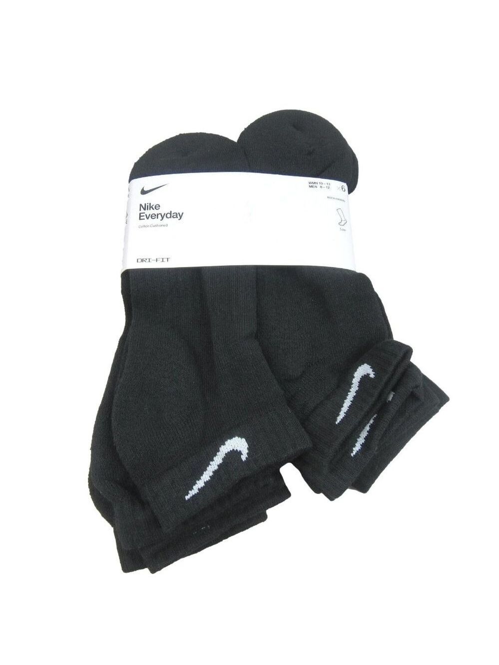 Nike Everyday Cushion Low Socks Black 6 Pack Mens Size 8-12 NEW